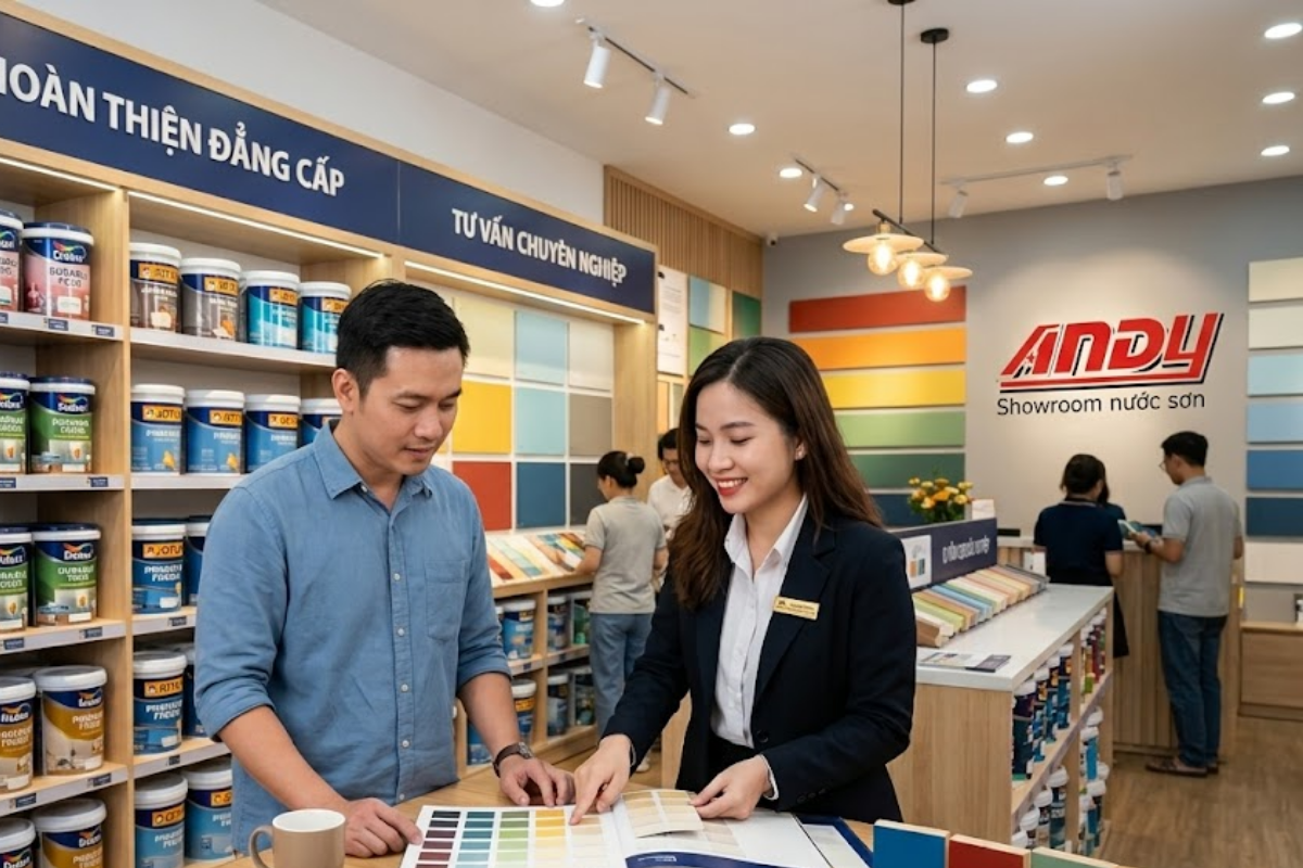 Chọn showroom sơn uy tín khi hoàn thiện công trình