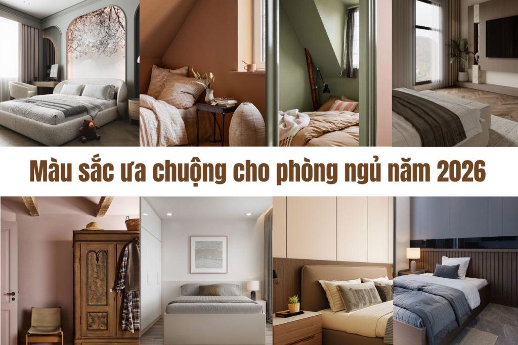 Bảng màu được ưa chuộng cho phòng ngủ năm 2026